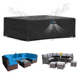 SIRUITON Protective Cover for Garden Furniture, Waterproof and Windproof, Heavy Rip-Proof 420D Oxford Fabric, Large Patio Set Cover, Outdoor Table Cover, 130 x 100 x 74 cm