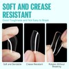TOMICCA Fake Clear Nails, Short Square False Nail Tips, 216Pcs