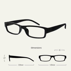 Die Lesebrille Unternehmen Schwarz Leicht Komfortables Leser Wert 4er-Pack Herren Frauen RRRR32-1 +2,00