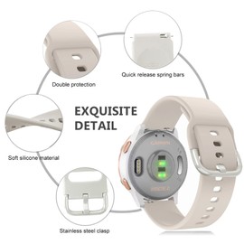 ViCRiOR Bands Compatible with Garmin Vivoactive 4S 40mm / Venu 2S Smart Watch, 18mm Quick Release Soft Silicone Fadeless Pattern Printed Floral Replacement Band for Garmin Vivomove 3S, Leopard