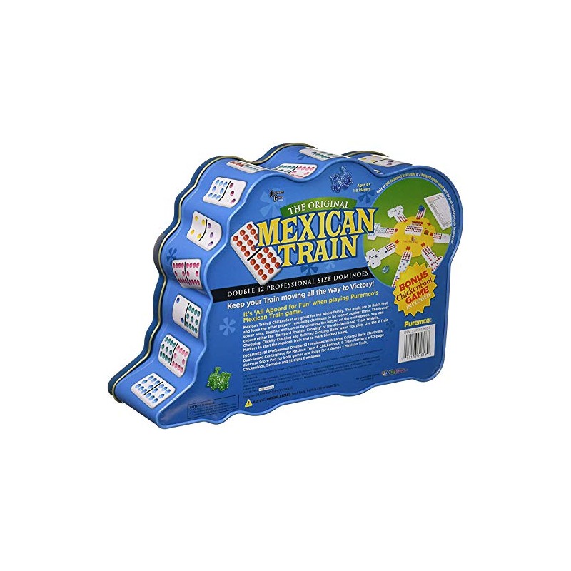 Puremco Mexican Train Double 12 Professional Size Dominoes with Bonus