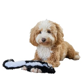 SPOT Skinneeez Skunk 14 Inch Stuffing-Free Plush Squeaky Dog Toy – Soft Tug-of-War Toy for Small and Medium Dogs – Mess-Free Interactive Chew Toy
