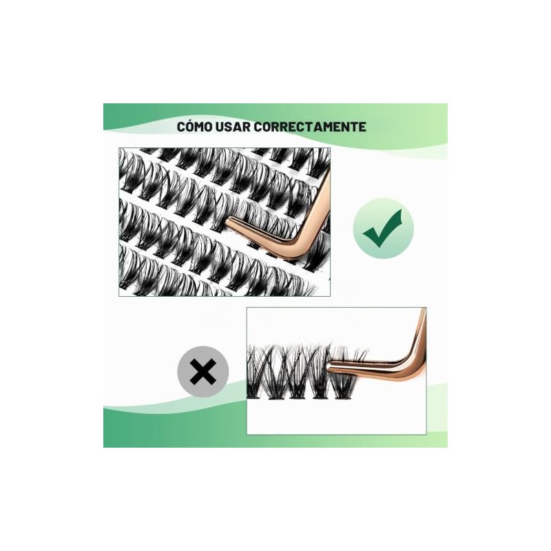 KEYYOU Lash Clusters 300Pcs Pestañas Individuales 40D 0.07D Curl 9-18MMIX
