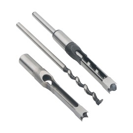 Unxuey 5pcs 1/4", 5/16", 3/8", 7/16", 1/2" Woodworking Square Hole Drill Bits Mortising Chisel Set Wood Square Hole Saw Sets Chisel Cutter with Twist Drill Hole Opening Drilling Tools