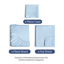 Twin XL Size 3 Piece Sheet Set - Comfy Breathable & Cooling Bed Sheets Set - Hotel Luxury Bedding for Women, Men, Kids, Teens, Boys & Girls - Deep Pockets, Soft, Wrinkle Free - Oeko-Tex - Light Blue