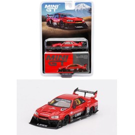 Collectibles Diecast Model Car Compatible with Nissan Skyline LB-ER34 Super Silhouette Red/Black Limited Edition 1/64 Diecast Model Car by Mini GT MGT00843