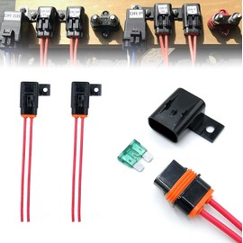 6pcs Waterproof,Water Resistant IP67 in-Line ATO/ATC/Blade Fuse 30A with Cover Fuse Holder 12 AWG for Automotive/Marine