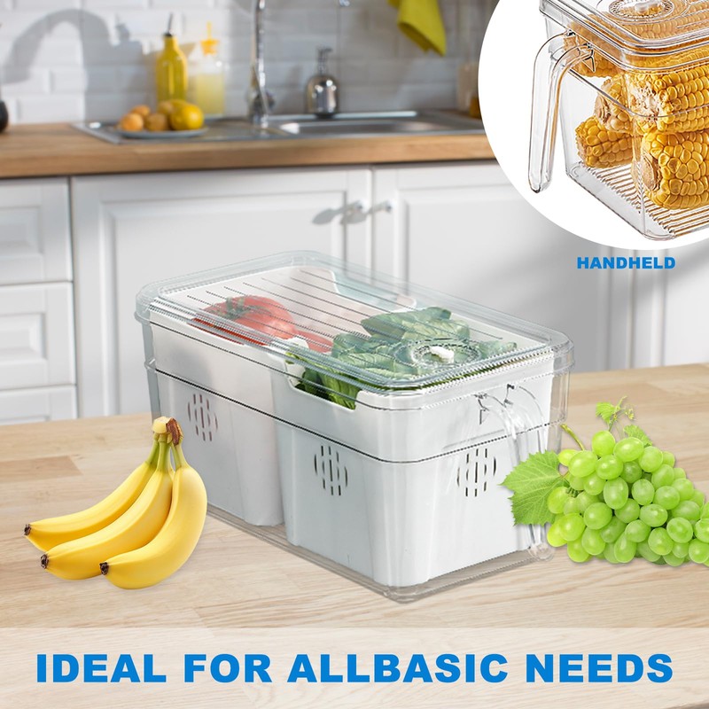 Generisch Storage Containers for Fridge with Lid, Divided Snack Storage