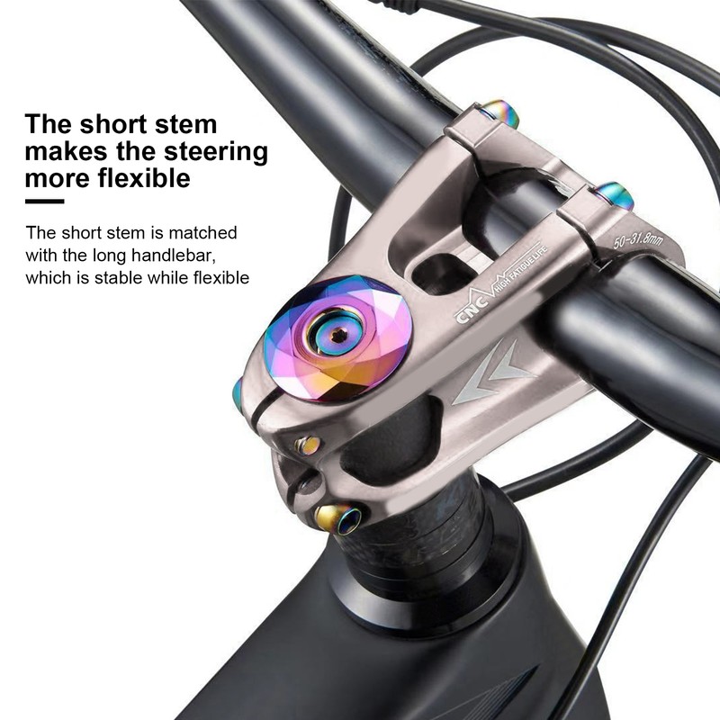 31.8x50MM Mountain Bike Handlebar Short Stem Riser Aluminum Alloy Bicycle