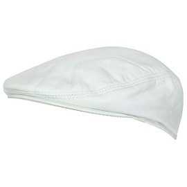 Infinity Leather Genuine Leather Ivy Beret Newsboy Gatsby Golf Cabbie Flat Cap, White