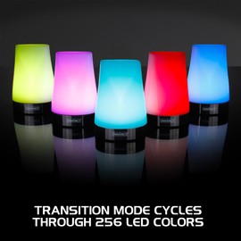 ENHANCE Portable Table Lamp - Dimmable Desk Lamp with 3 Brightness Levels with 256 Color Changing Breathing Mode - USB Charged and Touch Tap Controls - Great for Bedsides and Tabletops