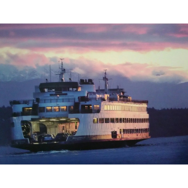 THE PACIFIC NORTHWEST BEAUTIFUL POST CARD EDMOND'S WA SUNSET ABOARD
