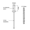 SKIR'CO (Pack of 100) Blind Rivets Painted 3.2 x 8