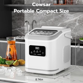 Countertop Ice Maker with LED Display & Timer, 26lbs/24H, Self-Cleaning