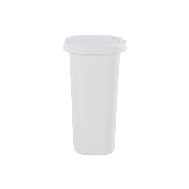 Rubbermaid Spring Top Lid Trash Can, 13-Gallon, White Plastic Wastebasket/Garbage