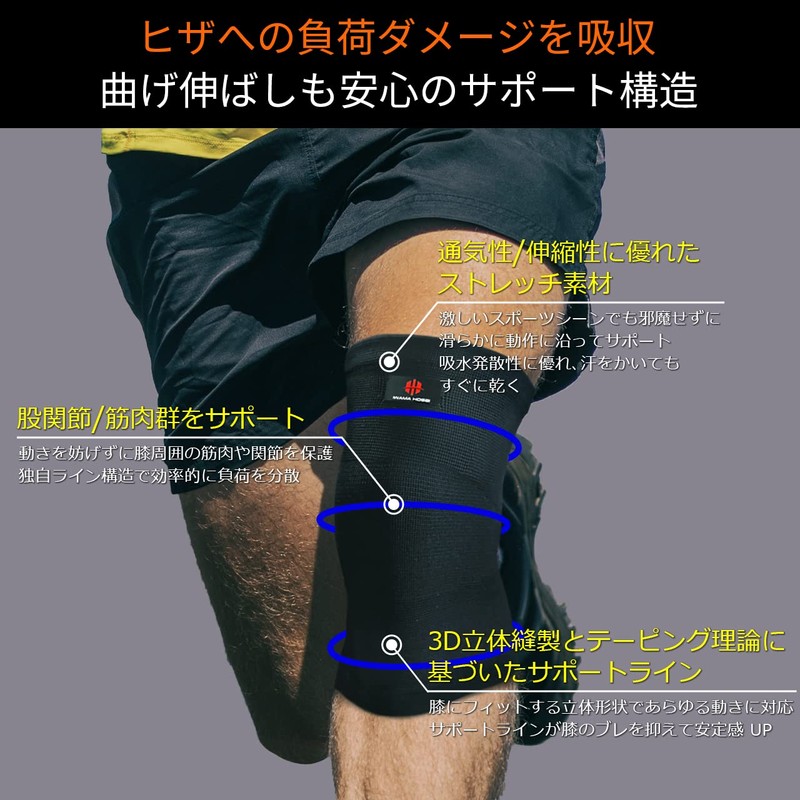 【IWAMA HOSEI】 膝サポーター 膝 サポーター ひざサポーター ひざ メンズ 男性用 薄手
