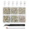 Beadsland 4300pcs Flatback Rhinestones,AB Crystal Rhinestones Nail Gems Round Crystal