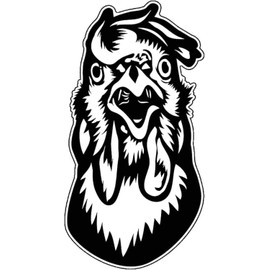 Funny Farm Chicken Vinyl Sticker Decal for Car Bumper Truck Van SUVs Window Wall Boat Cup Tumblers Laptops or Any Smooth Surface 5x4