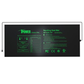 iPower 48” x 20.75” Seeding Heat Mat Upgraded Carbon Film Indoor Warm Hydroponic Plant Germination Starting Pad Durable Waterproof