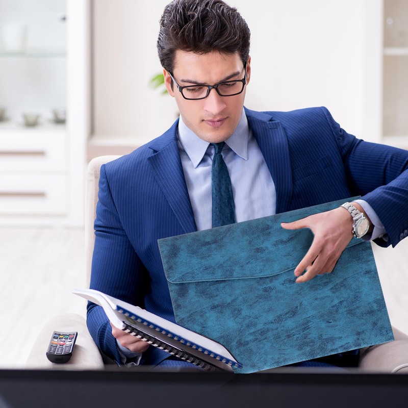 uxcell PU Leather File Folders, A4 Envelope Folder File Document