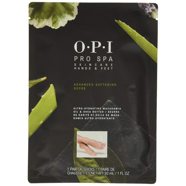 OPI AS107 Foot Pack, Soles, Moisturizing, Serum, 1.1 fl oz (30 ml), Pack of 2 x 12 Sets (Prospa Advanced Sofening Socks)