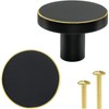 Vandicka 4 Pcs Solid Brass Knobs and Screws - Black