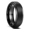 Greenpod 6mm 8mm Black Tungsten Rings for Men Women Brushed