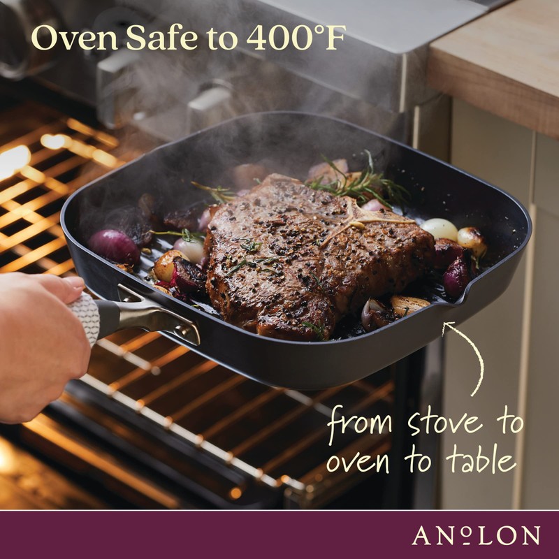 Anolon Advanced Home Hard Anodized Nonstick Deep Square Grill/Griddle Pan