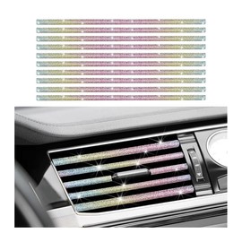 HZEL Car Air Conditioner Outlet Decoration Strip, 10PCS Waterproof Bendable Vehicle Air Vent Outlet Trim, Shiny Moulding Decorative Trim Strip, Universal Automotive Interior Accessories (Multicolor)