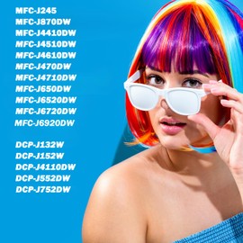 10 XL Printer Cartridges with Chip Expand Compressed for Brother MFC J245 J470DW J650DW J870DW J4410DW J4510DW J4610DW J4710DW J6520DW J6720DW J6920DW Brother DCP J132W J123WG1 J152W J552DW J752DW J4110DW 4 x Black 2 x Blue 2 x Red 2 x Yellow