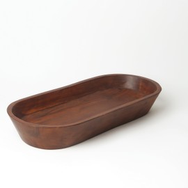 Luxe Designs Wooden Dough Bowl - Natural Acacia Wood - Handmade Decorative Bowls for Home Decor, Bathroom, Kitchen Counter, & More - Rustic Large Wood Dough Bowl for Decor, Cosmetics, and Keys