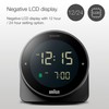 Braun Digital Alarm Clock with Snooze, Negative LCD Display, Rotating
