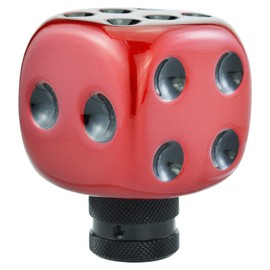 Temzzer Dice Shape Transmission Shifter Knob Resin Vehicle Shift Lever Stick Handle for Most Manual Automotive Vehicles (Red, Black)