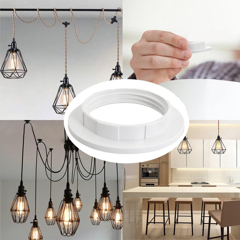 Lamp Shade Adapter Ring, White Light Socket Ring, Retaining Rings