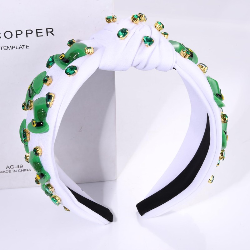 boderier St.Patrick's Day Headband for Women Green Irish Top Hat