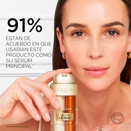 L'Oreal Paris Age Perfect Serum Le Duo, Suero iluminador, reafirmante y antienvejecimiento para rostro con péptido de colágeno, niacinamida, vitamina 