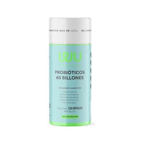Suplemento Probioticos 60 Billones Wu Nutrition 120 Capsulas Prebioticos Lactobacilos