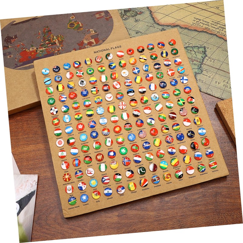 Operitacx 291 Pcs Flags Push Pins, National Flag Pins thumb