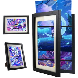 Kids Art Frames, 8.2x11.8 Front Opening Kids Artwork Frames Changeable Artwork Display Storage Frame for Wall Front Opening Holds 150 Drawings for 3D Picture Crafts Hanging Art Portfolio(black)