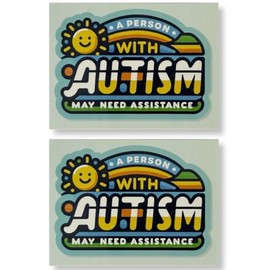 Max Petals Person with Autism Decals Pack of 2 – Autism Alert Stickers for First Responders, Medical Alert Vinyl Decals, Waterproof UV Resistant, 4×3 Inch