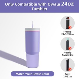 BKBY Silicone Boot Compatible with Owala 24oz/40oz Tumbler with Handle, Higher Anti-Slip Protective Sleeve Bottom Bumper Protector for Owalaa Triple Layer Insulated Travel Tumbler
