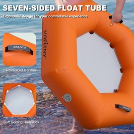 VOFiTNY River Tubes for Floating Heavy Duty, Heptagon River Rafts for Adults, 43" River Run Tubes for Floating/Surfing/Tubing Adventures, Orange Heavy Duty Tubes for River/Whitewater/Lake/Sea
