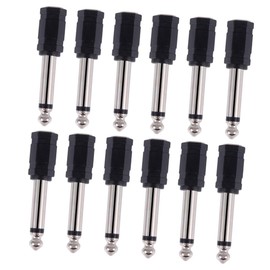 DOITOOL 6.35mm to 3.5mm Audio Converter Adapter 12pcs Pack 6.35mm Plug to 3.5mm Jack Converter for Amplifier