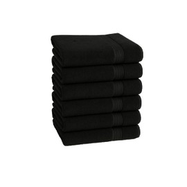 6 Pack Black Salon Towels 19”x39” – 490 GSM Ultra Soft & Quick Dry Towel for Bathroom – Highly Absorbent 100% Cotton Hotel Towels for Bathroom Luxury - Perfect for Spa, Bathrooms & Daily Comfort