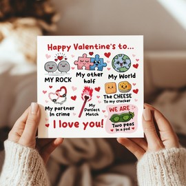 RED OCEAN Happy Valentine's To My Rock My Other Half My World Greetings Card, Valentine's Day Card, Love Greetings Card, Romantic Valentine's Card For Husband Wife Girlfriend Boyfriend