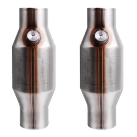 MOCW 2.5 Inch Inlet/Outlet Catalytic Converter Universal Direct Replacement with O2 Port (EPA Compliant), 2 Pcs