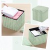 Wenqik Green Storage Ottoman Cube, Fluffy and Furry Green Square
