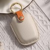 Hontumax Premium Leather 3-Button Key Fob Cover for Toyota RAV4