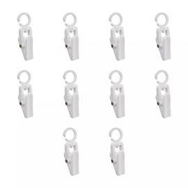Unbranded White Plastic LAUNDRY Swivel HOOK CLIPS Clothes Pin Retail Fixture Pack of 10