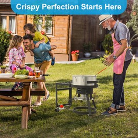 Fire Riot 10QT Outdoor Fish Fryer Kit – Heavy-Duty Aluminum Pot, 6.7QT Basket, Propane Deep Fryer with 0-10 PSI Regulator & Steel Frame – Ideal for Seafood & More